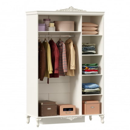 Шкаф трехстворчатыйШкаф трехстворчатый с зеркалом Маркиза ЛД 517.074.000 Алебастр_1