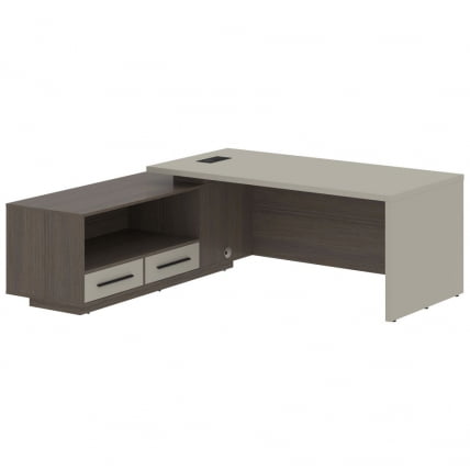 Стол руководителя левый VELION VCT 2119 L Аметист Дуб Сильвер_0