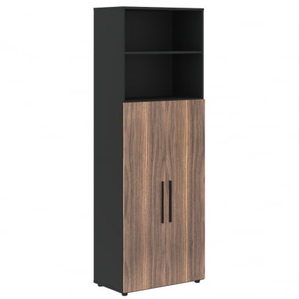 Шкаф с глухими средними дверьми VELION VENEER VRHCS 80.6 Американский орех Яшма черная_0