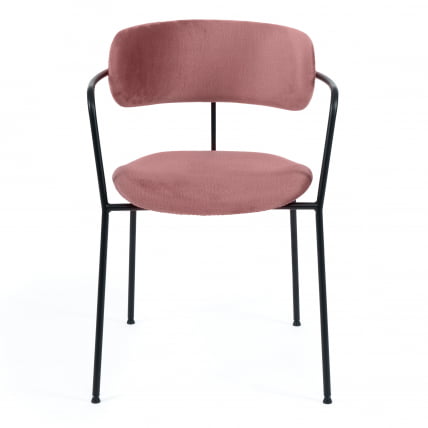Стул VAN HALLEN (mod. 2433S) ткань/металл, 54,5х53,5/76 см, высота до сиденья 46 см, коралловый/черный_4