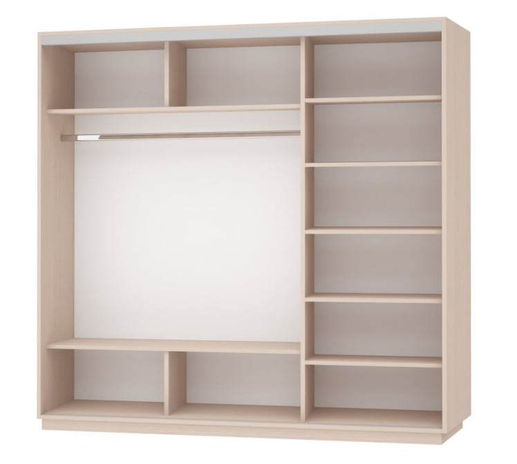 Шкаф-купе трехдверный Экспресс Трио Элемент 2400х2200h Дуб молочный_1