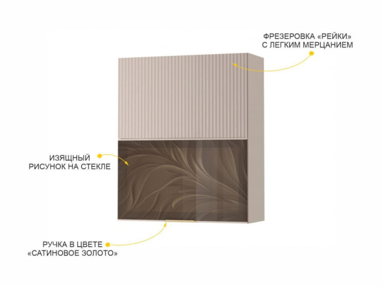 Шкаф-витрина кухонный (с системой плавного закрывания) Флоренция 107.81_1