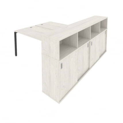 Рабочая станция с опорным шкафом-купе Metal System Б.РС-СШК-4.4 Наварра/Антрацит_0