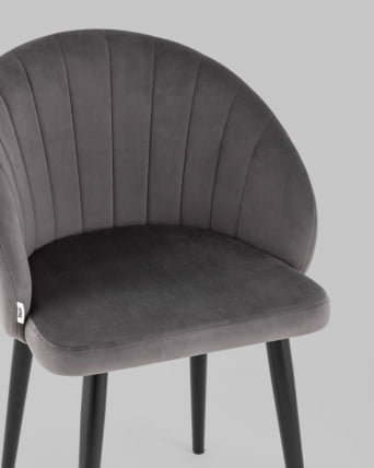 Стул с подлокотниками Брюссель велюр Темно-серый_7