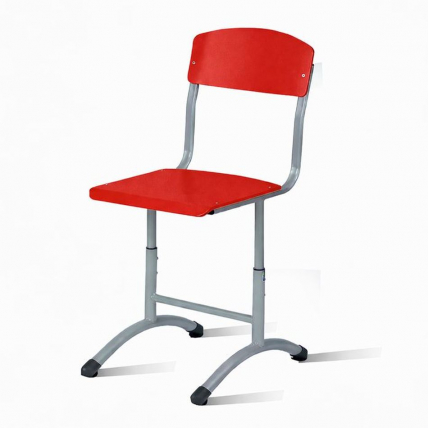 Стул ученический регулируемый ФГК (рост 3-5) 390х487 мм ЛДСП Красный РАЛ 3028/Металл Серый / RAL_0