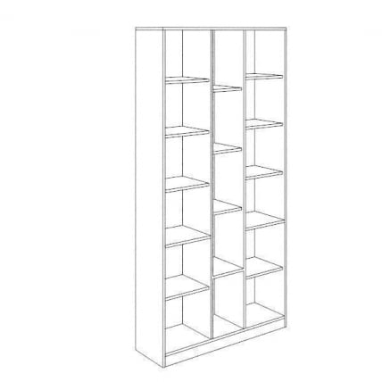 Стеллаж комбинированный Модуль №7 Ясень шимо светлый/белый_2