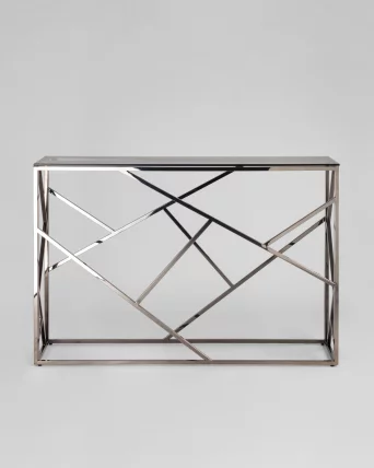 Консоль АРТ ДЕКО 115x30 Темный хром стекло smoke_2