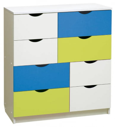 Комод с 8-ю ящиками Радуга Белый/Оранжевый/Желтый_0