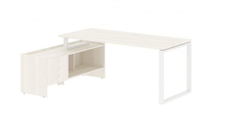 Стол с тумбой EDIS EQCT 19814 Ясень Траун Белый_0