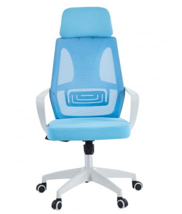 Кресло руководителя CХАИРМАН CХ636 ткань/сетка голубой, белый пластик (М) / CHAIRMAN CH636 (M)_1