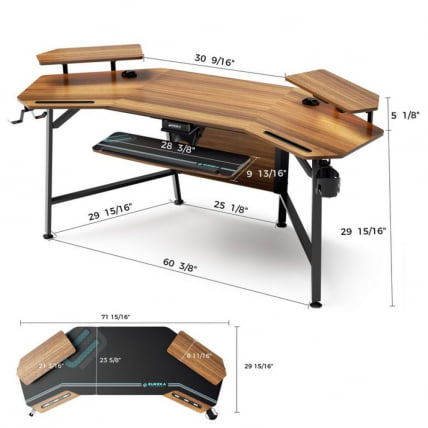 Стол для компьютера с подставкой под клавиатуру EUREKA ERK-AED-E70WN_1
