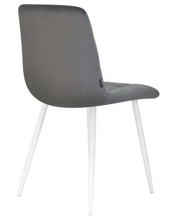 Стул обеденный DOBRIN ALEX белые ножки Темно-серый велюр V108-91_3
