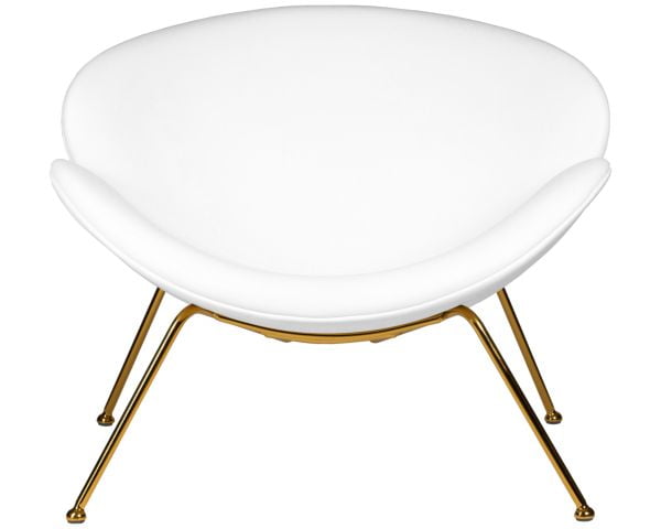 Кресло дизайнерское ДОБРИН ЕМИЛЙ (белый винил ЙП17, золотое основание) 2 шт / DOBRIN EMILY YP17,_12