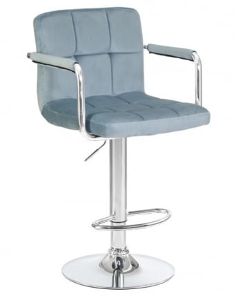 Стул барный ДОБРИН КРУГЕР АРМ (пудрово-голубой велюр (МДЖ9-74)) 2 шт / DOBRIN KRUGER ARM (MJ9-74))_3