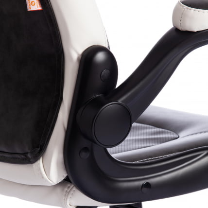 Кресло BAZUKA кож/зам, серый/белый , 2TONE/2TONE перф/36-01_18