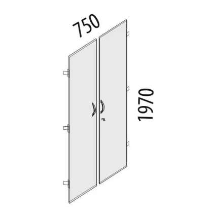 Двери ЛДСП на 5 секций с замком Альфа 63.58 Дуб кобург_1