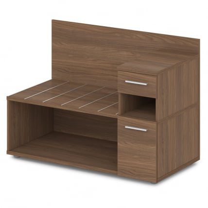 Тумба багажная с ящиком и дверью правый Ornata 	Н-444 Пр Орех Вирджиния_0