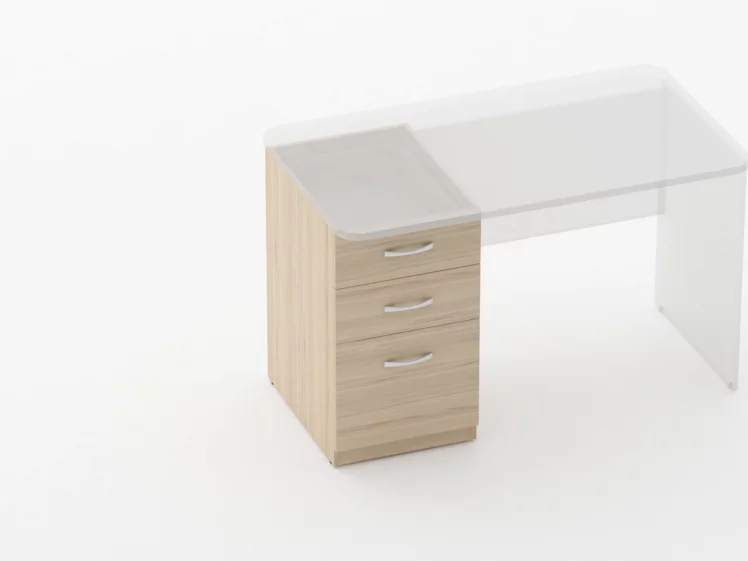 Тумба встраиваемая в стол на 3 ящика Glassy 3.12.14 Бук светлый_1