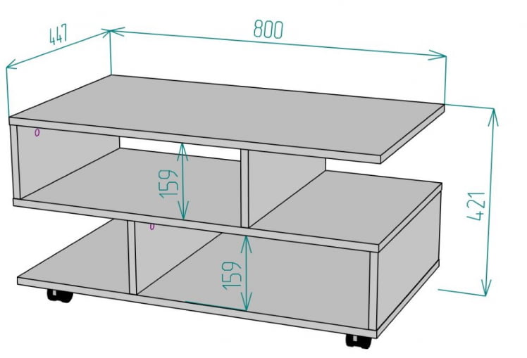 Стол журнальный TC21 421х800х447 (ЯШС)_1