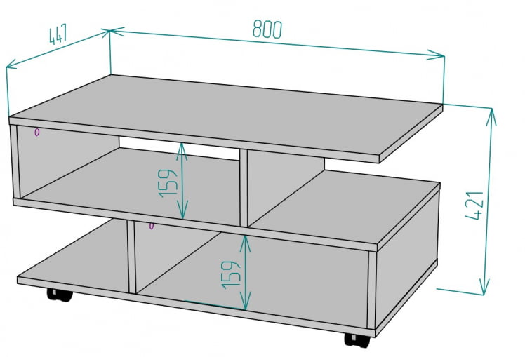 Стол журнальный TC21 421х800х447 (ДВ)_1