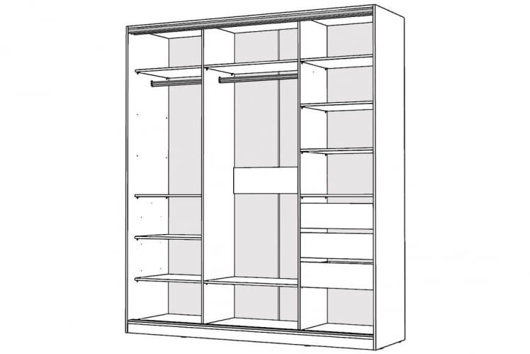 Шкаф-купе 2-х дверный Виктория 1800х584х2300, Белый 18ДЗЗЗДЗЗЗ-ЯППШ-Б 310-944_1
