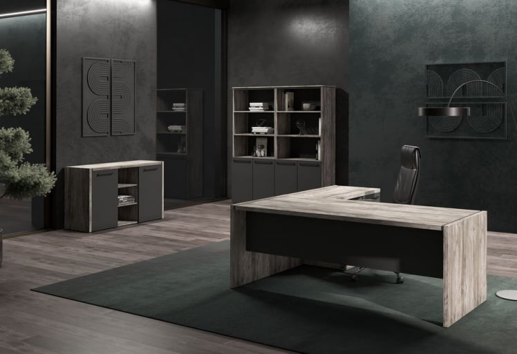 Кабинет руководителя MORRIS TREND комплект №6 Сосна Нордик Антрацит_0