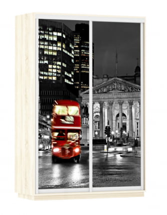 Шкаф-купе двухдверный Экспресс Дуо 1600х2400h Лондон/Дуб сонома_0