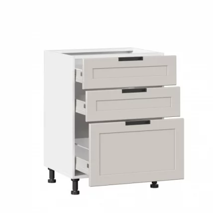 Тумба кухонная 600 с 3 ящиками ЛЮКС (4) Джамис ЛД 296.910.000.122 Белый Кашмир_1