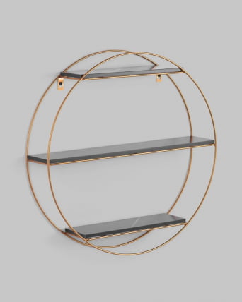 Полка Luna золотая Черный мрамор_2