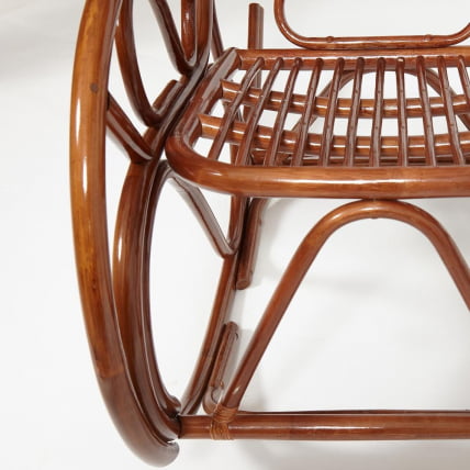 Кресло-качалка VIENNA (разборная) / без подушки / ротанг top quality, 58x133x102 см, Pecan (орех)_10