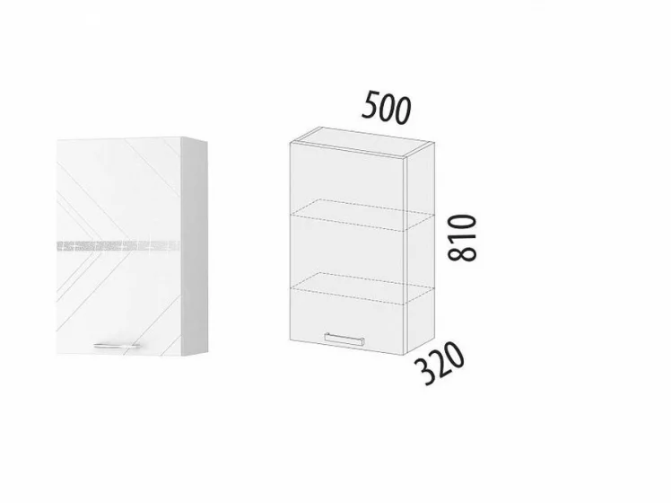 Шкаф кухонный (лев/прав) Бьянка 102.10_1