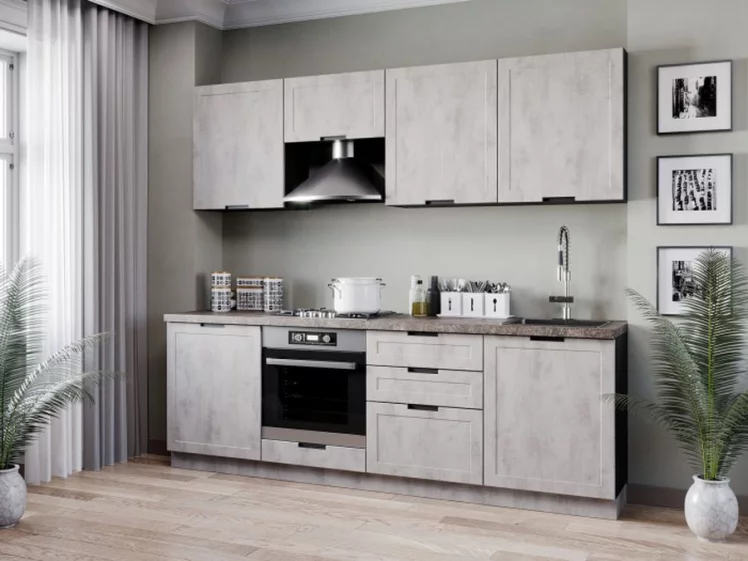 Шкаф кухонный 600 горизонтальный Джамис ЛД 296.710.000.077 Черный Белый камень_2