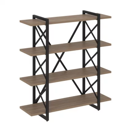 Стеллаж на регулируемых опорах - 4 полки LOFT VR.L-MST.O-4.8V Металл черный Дуб Аризона_0