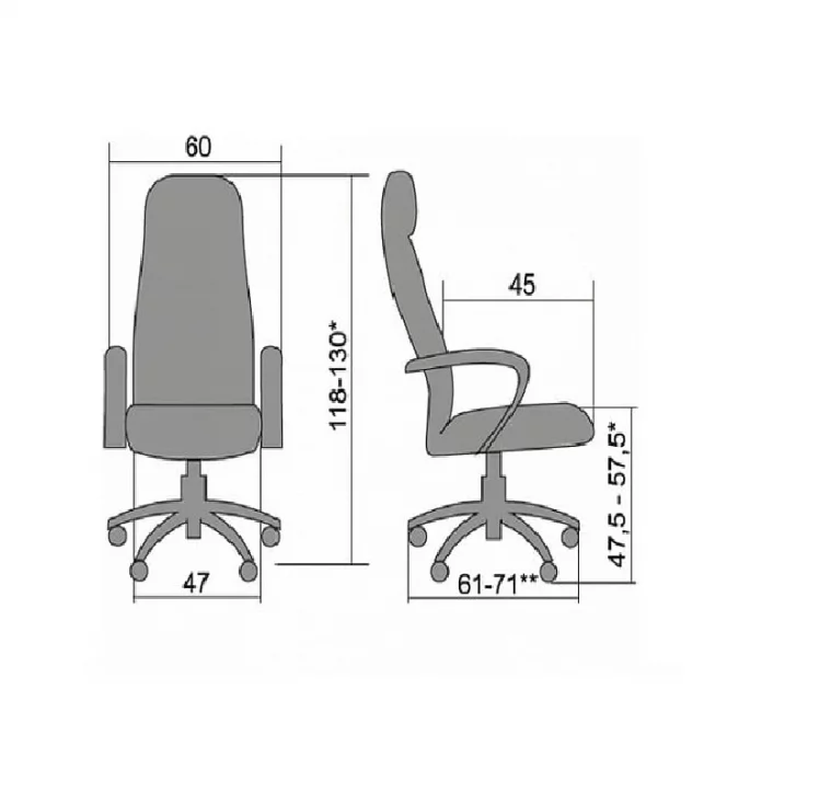 Кресло руководителя Метта БК-2 ПЛ Бежевое №720 / Metta BK-2 PL_6
