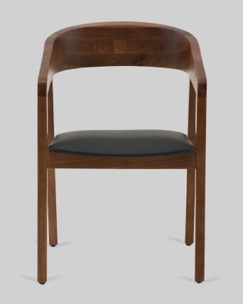 Стул Вудкерри каркас дерево цвет темный орех экокожа черный_2