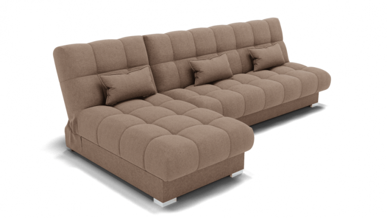 Диван Фиеста-2 угол левый/правый (ЗР) Цвет фасада: Светло коричневый; Тип: Левый/правый; Материал фасада: Металл/Велюр_0