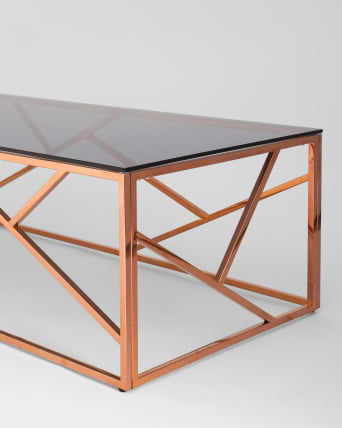 Журнальный стол АРТ ДЕКО 120x60 Розовое золото стекло smoke_4