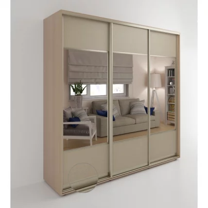 Шкаф-купе 3-х дверный Акцент-Дуэт КЛ 1500х600 Дуб молочный_0