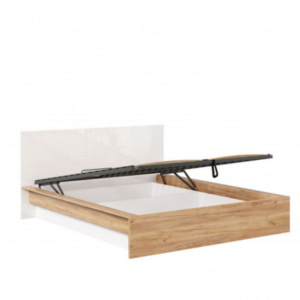 Кровать двуспальная 1600 с подъёмным механизмом Марта-2 ЛД 406.180.000 Дуб золотой Белый_2