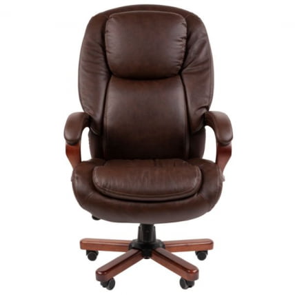 Кресло руководителя CHAIRMAN 408 кожа/экокожа, коричневый_2