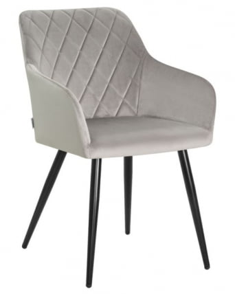 Стул обеденный ДОБРИН РОБЕРТ (черные матовые ножки, велюр В108-81 Серый) 2 шт / DOBRIN ROBERT V108-81_1