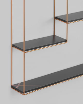 Полка Square золотая Черный мрамор_4