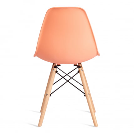 Стул CINDY (EAMES) (mod. 1801) дерево бук/металл/сиденье пластик, 45x51x82 см, Orange (Оранжевый)_3
