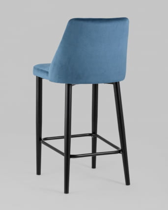 Стул полубарный Диего велюр Пыльно-синий_5