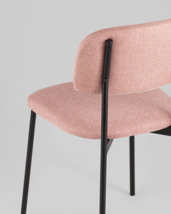 Стул Майло рогожка розовый_5