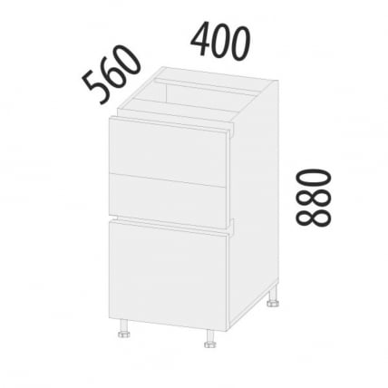 Напольный шкаф (3 ящика с системой плавного закрывания) Дакота 103.90_4