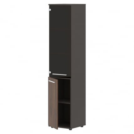 Шкаф-колонка комбинированная левая EDIS EHCS 42.2 L Дуб Денвер темный Белый Мокко_1