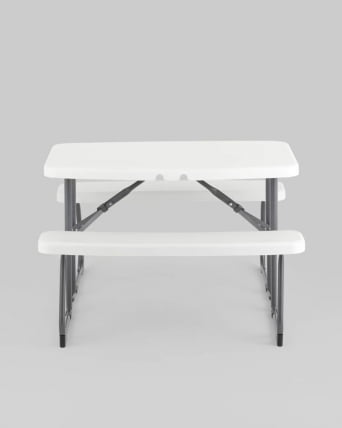 Комплект стола и двух скамеек Кейт раскладной Белый_6