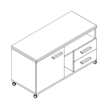 Тумба сервисная Л.Т-2 Орех_0