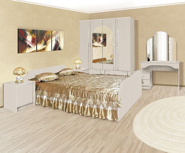 Спальный гарнитур Ольга 1 ЛДСП с молдингом, Белый_59428_0